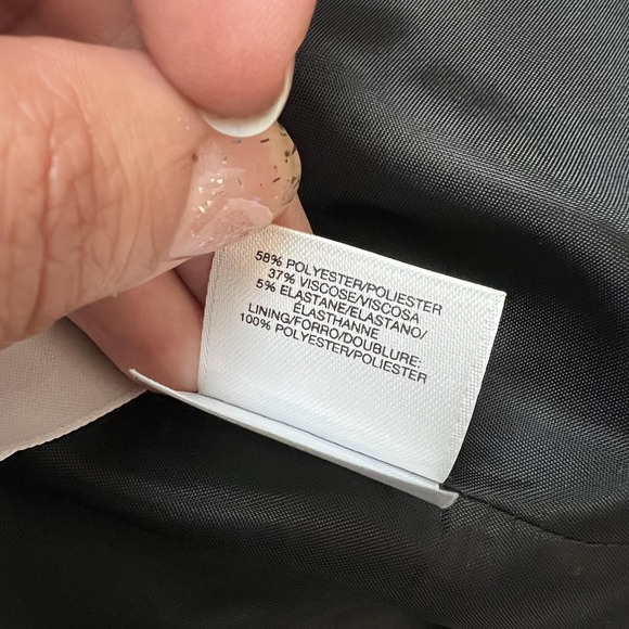 Nine West Blazer Womens 8 Black Plaid Open Front‎ Stretch Lined Career Jacket - Picture 8 of 8